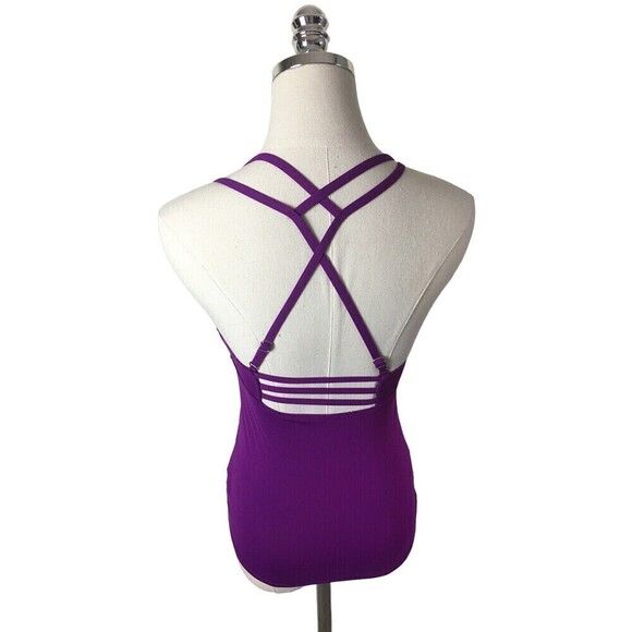 Athleta Purple Tankini Size XXS Adjustable Cross Strap UPF Quick Dry Swim Top - Picture 3 of 5